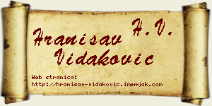 Hranisav Vidaković vizit kartica